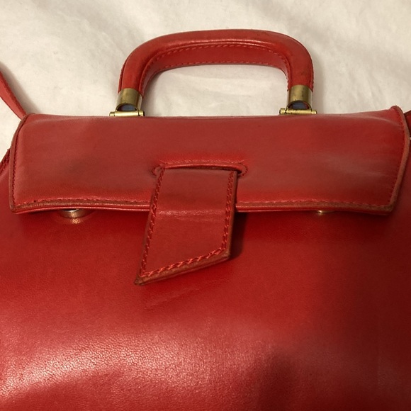 Maud Frizon Red ￼ handheld vintage bag with detachable shoulder strap Rare - Picture 3 of 12